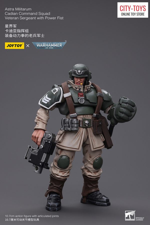 JT7936 Astra Militarum Cadian Command Squad Veteran Sergeant with Power Fist