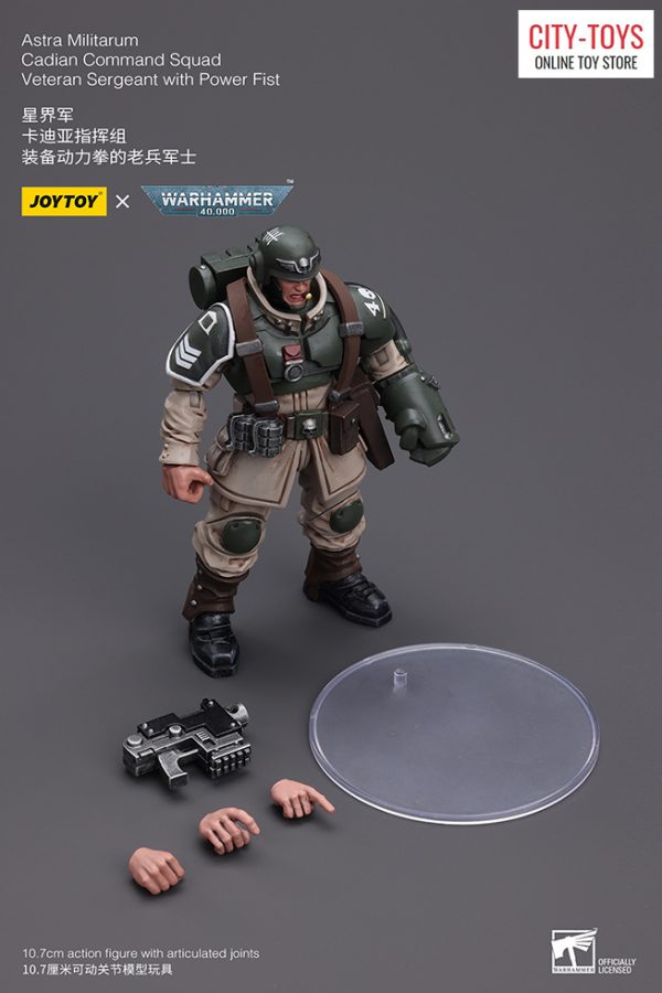 JT7936 Astra Militarum Cadian Command Squad Veteran Sergeant with Power Fist