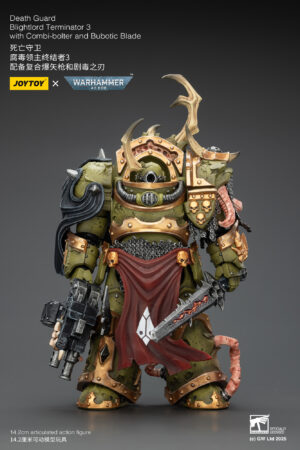 JoyToy JT02885 118 Warhammer40 Death Guard Blightlord Terminator 3 with Combi-bolter and Bubotic Blade
