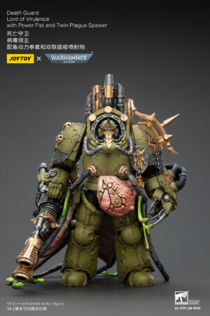 JoyToy JT02908 1/18 Warhammer40 Death Guard Lord of Virulence with Power Fist and Twin Plague Spewer