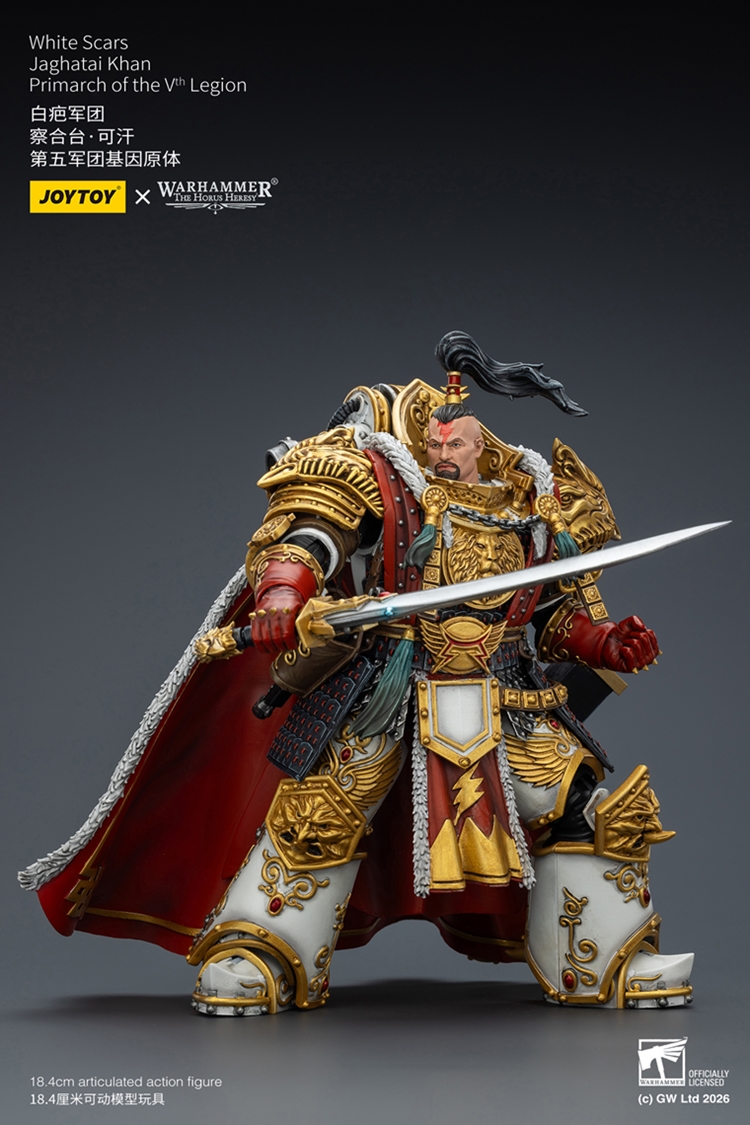 JoyToy JT03363 118 Warhammer The Horus Heresy White Scars Jaghatai Khan Primarch of the Vth Legion JoyToy JT03363 118 Warhammer The Horus Heresy White Scars Jaghatai Khan Primarch of the Vth Legion