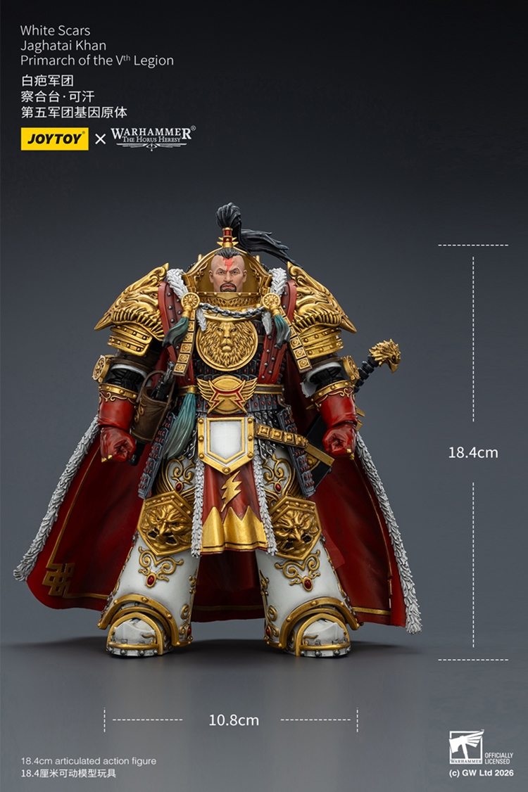 JoyToy JT03363 118 Warhammer The Horus Heresy White Scars Jaghatai Khan Primarch of the Vth Legion JoyToy JT03363 118 Warhammer The Horus Heresy White Scars Jaghatai Khan Primarch of the Vth Legion