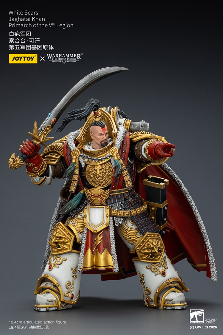 JoyToy JT03363 118 Warhammer The Horus Heresy White Scars Jaghatai Khan Primarch of the Vth Legion JoyToy JT03363 118 Warhammer The Horus Heresy White Scars Jaghatai Khan Primarch of the Vth Legion