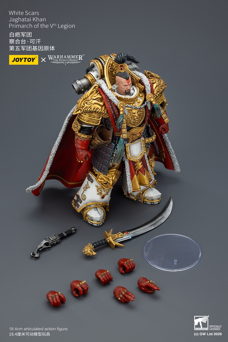 JoyToy JT03363 118 Warhammer The Horus Heresy White Scars Jaghatai Khan Primarch of the Vth Legion JoyToy JT03363 118 Warhammer The Horus Heresy White Scars Jaghatai Khan Primarch of the Vth Legion