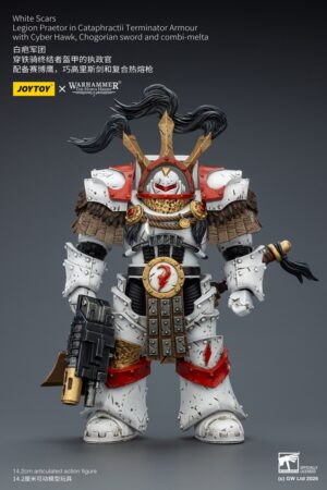 JoyToy JT03486 118 White ScarsLegion Praetor in Cataphractii Terminator Armourwith Cyber Hawk