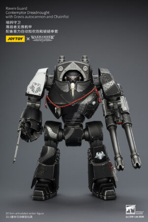 JOYTOY JT04186 118 Warhammer “The Horus Heresy” Raven Guard Contemptor Dreadnought With Gravis Autocannon And Chainfist