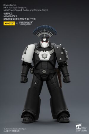 JOYTOY JT03950 118 Warhammer “The Horus Heresy” Raven Guard MkVI Tactical Sergeant With Power Sword, Bolter And Plasma Pistol