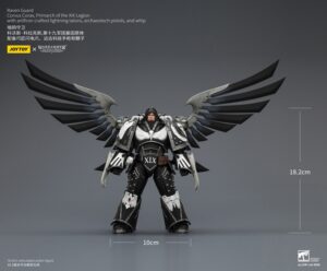 JOYTOY JT04179 1/18 Warhammer “The Horus Heresy”Raven Guard Corvus Corax, Primarch Of The XIX Legion With Artificer-Crafted Lightning Talons, Archaeotech Pistols, And Whip