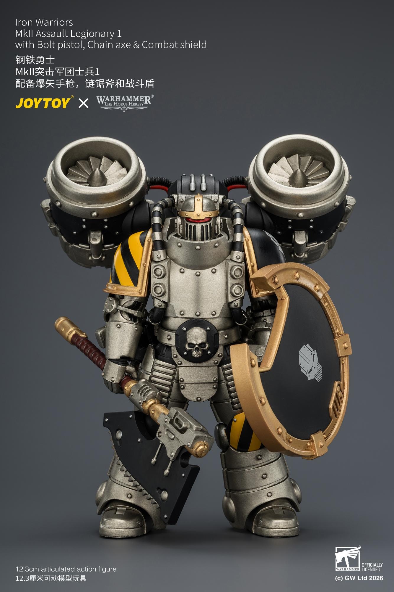 JOYTOY JT04490 1/18 Warhammer”The Horus Heresy” Iron Warriors MkII Assault Legionary1 with Bolt pistol, Chain axe & Combat shield JOYTOY JT04490 1/18 Warhammer”The Horus Heresy” Iron Warriors MkII Assault Legionary1 with Bolt pistol, Chain axe & Combat shield