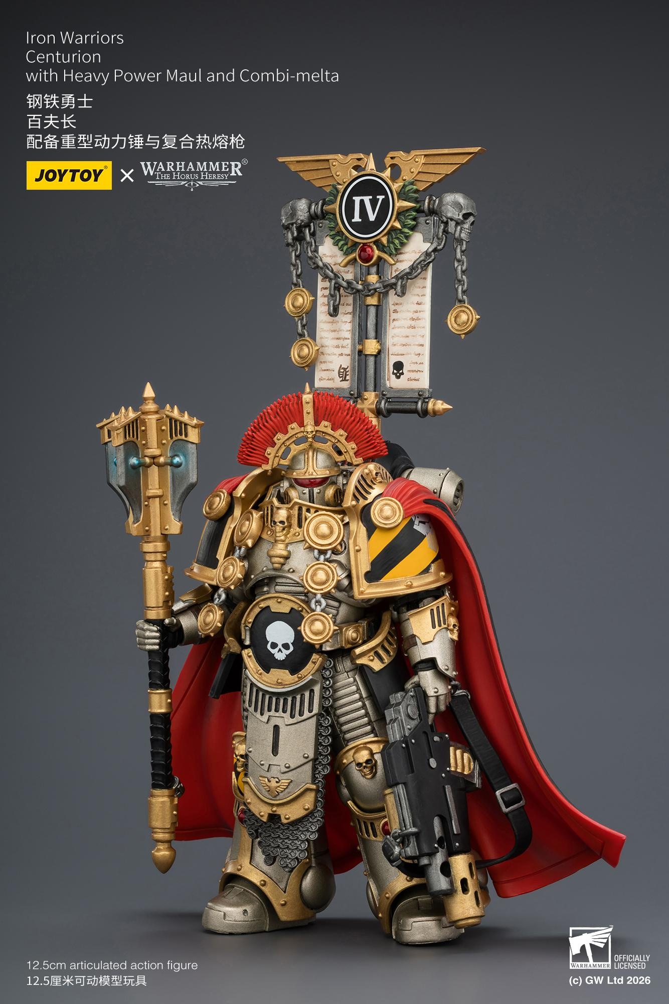 JOYTOY JT04391 118 Warhammer”The Horus Heresy” Iron Warriors Centurion with Heavy Power Maul and Combi-melta JOYTOY JT04391 118 Warhammer”The Horus Heresy” Iron Warriors Centurion with Heavy Power Maul and Combi-melta