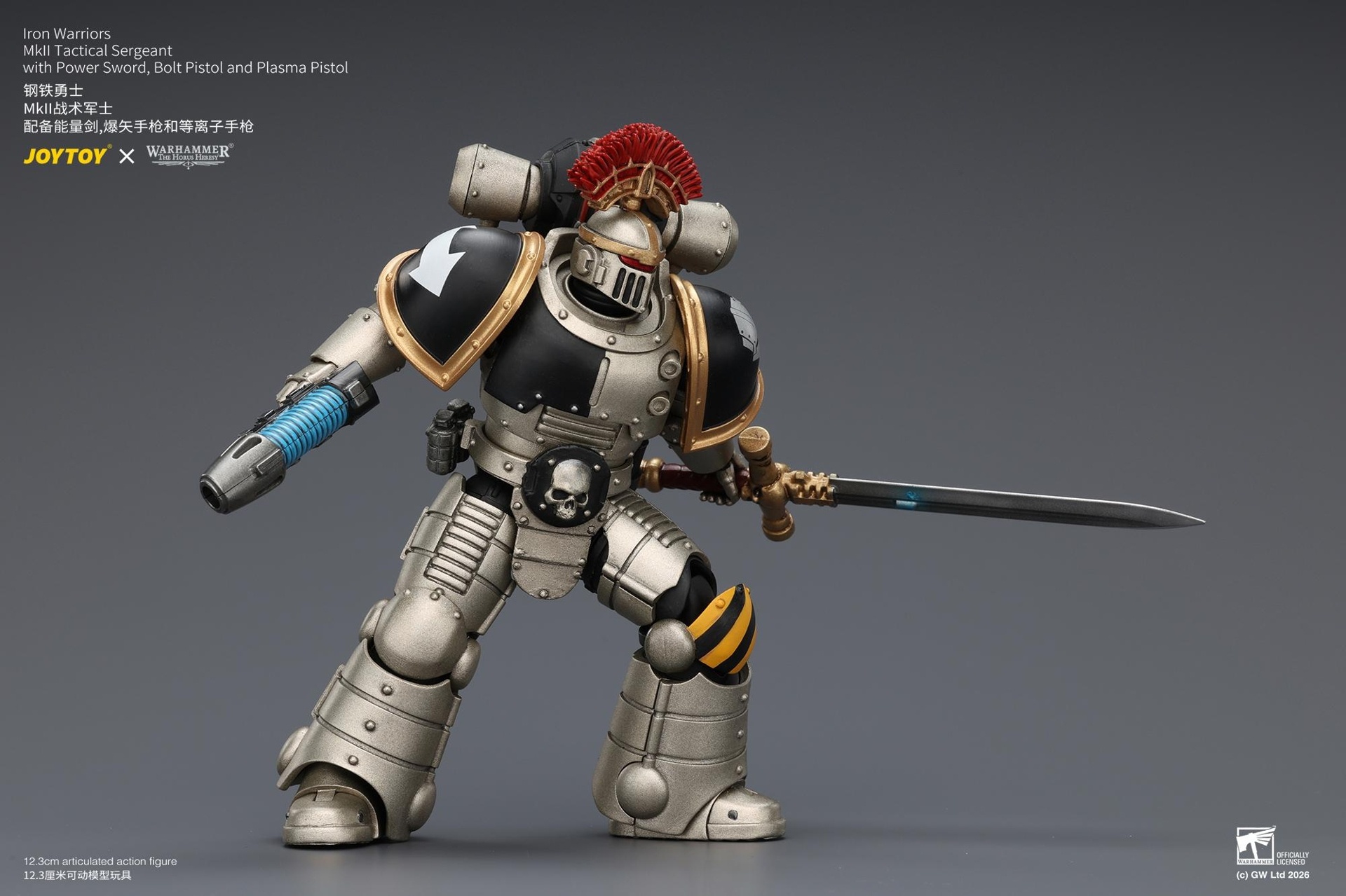 JOYTOY JT04445 1/18 Warhammer “The Horus Heresy” Iron Warriors Mkll Tactical Sergeant with Power Sword, Bolt Pistol and Plasma Pistol JOYTOY JT04445 1/18 Warhammer “The Horus Heresy” Iron Warriors Mkll Tactical Sergeant with Power Sword, Bolt Pistol and Plasma Pistol