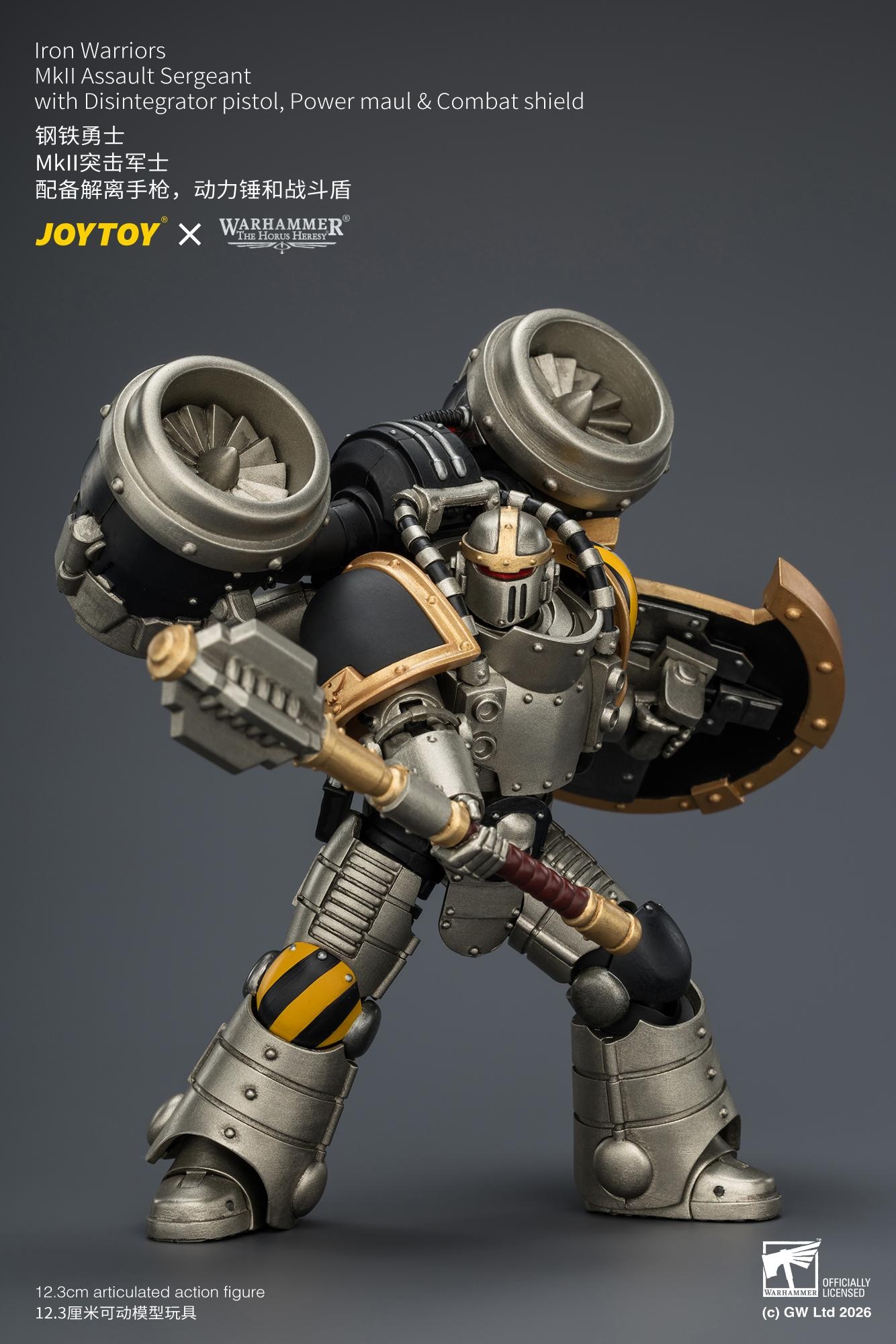 JOYTOY JT04483 1/18 Warhammer”The Horus Heresy” Iron Warriors MkII Assault Sergeant with Disintegrator pistol, Power maul & Combat shield JOYTOY JT04483 1/18 Warhammer”The Horus Heresy” Iron Warriors MkII Assault Sergeant with Disintegrator pistol, Power maul & Combat shield
