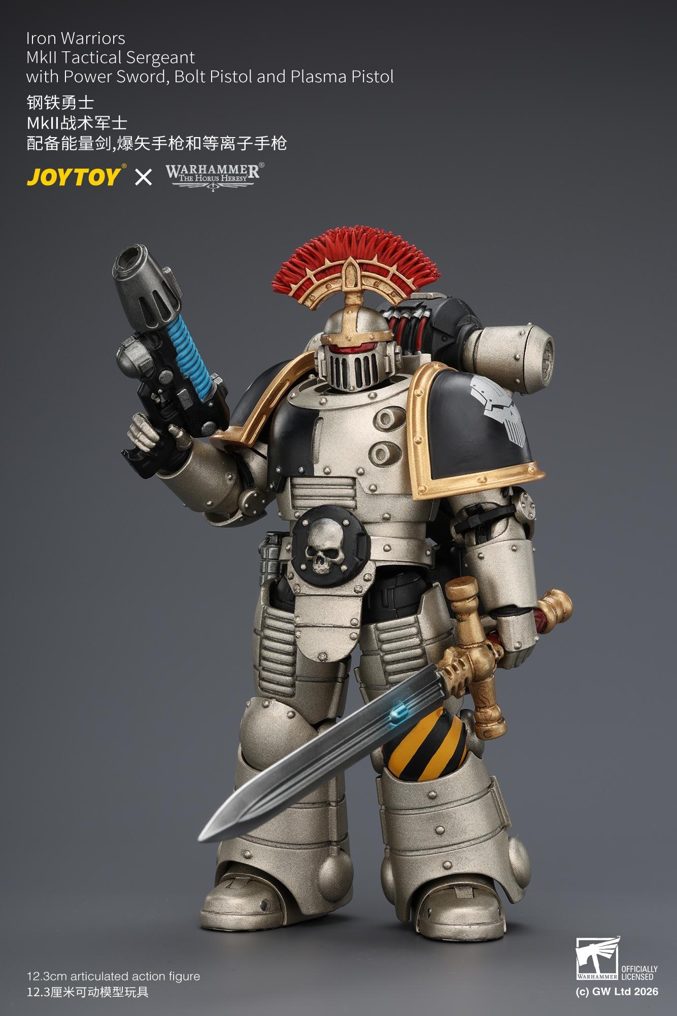 JOYTOY JT04445 1/18 Warhammer “The Horus Heresy” Iron Warriors Mkll Tactical Sergeant with Power Sword, Bolt Pistol and Plasma Pistol JOYTOY JT04445 1/18 Warhammer “The Horus Heresy” Iron Warriors Mkll Tactical Sergeant with Power Sword, Bolt Pistol and Plasma Pistol