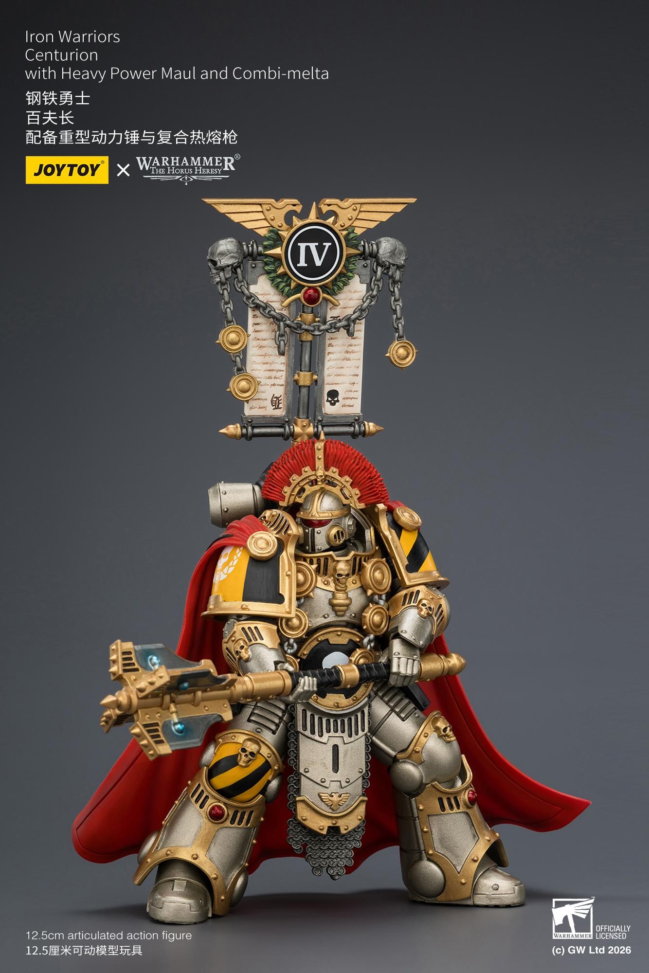 JOYTOY JT04391 118 Warhammer”The Horus Heresy” Iron Warriors Centurion with Heavy Power Maul and Combi-melta JOYTOY JT04391 118 Warhammer”The Horus Heresy” Iron Warriors Centurion with Heavy Power Maul and Combi-melta
