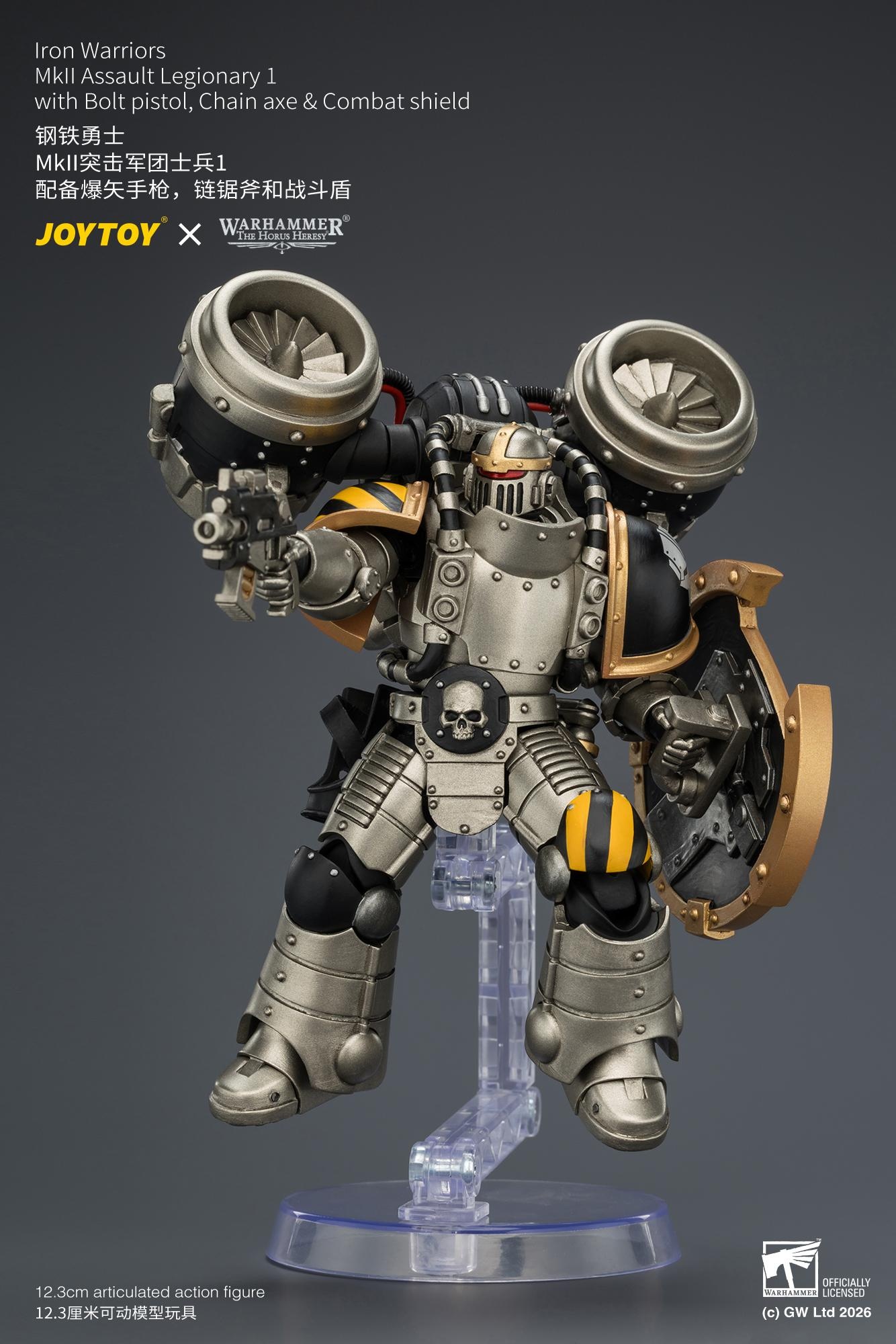 JOYTOY JT04490 1/18 Warhammer”The Horus Heresy” Iron Warriors MkII Assault Legionary1 with Bolt pistol, Chain axe & Combat shield JOYTOY JT04490 1/18 Warhammer”The Horus Heresy” Iron Warriors MkII Assault Legionary1 with Bolt pistol, Chain axe & Combat shield