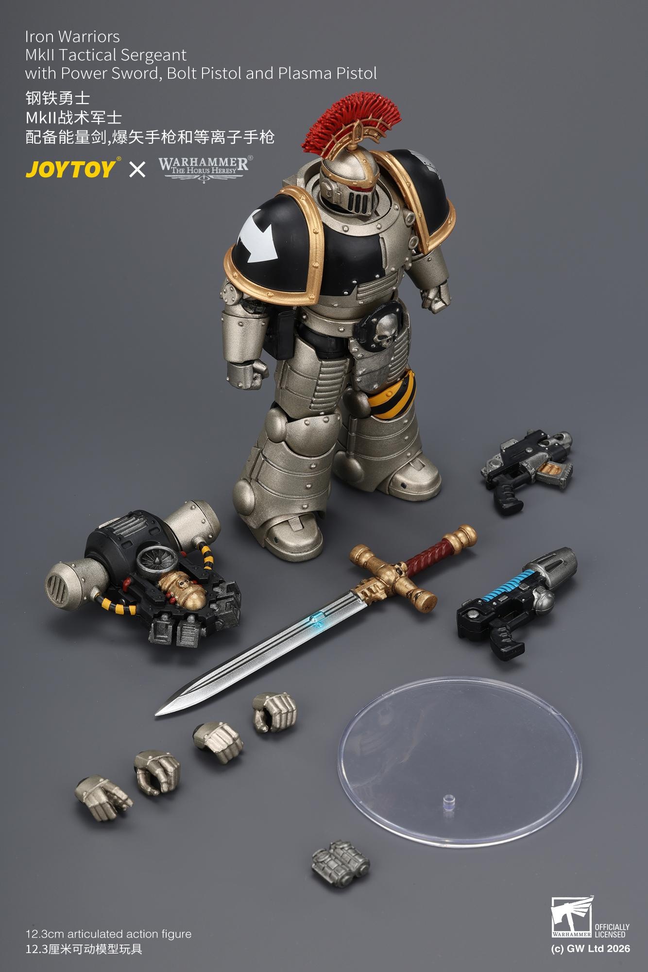 JOYTOY JT04445 1/18 Warhammer “The Horus Heresy” Iron Warriors Mkll Tactical Sergeant with Power Sword, Bolt Pistol and Plasma Pistol JOYTOY JT04445 1/18 Warhammer “The Horus Heresy” Iron Warriors Mkll Tactical Sergeant with Power Sword, Bolt Pistol and Plasma Pistol