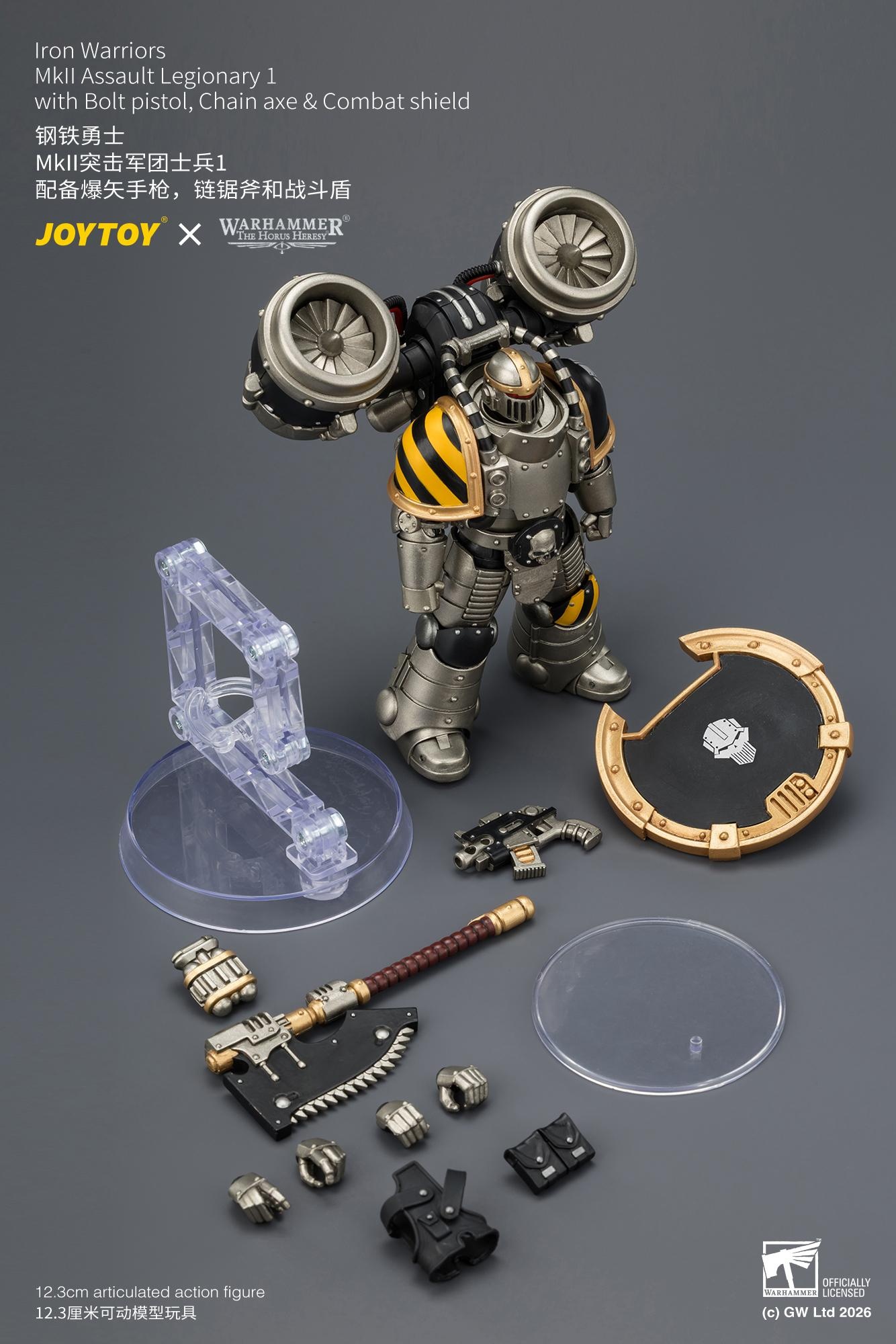 JOYTOY JT04490 1/18 Warhammer”The Horus Heresy” Iron Warriors MkII Assault Legionary1 with Bolt pistol, Chain axe & Combat shield JOYTOY JT04490 1/18 Warhammer”The Horus Heresy” Iron Warriors MkII Assault Legionary1 with Bolt pistol, Chain axe & Combat shield