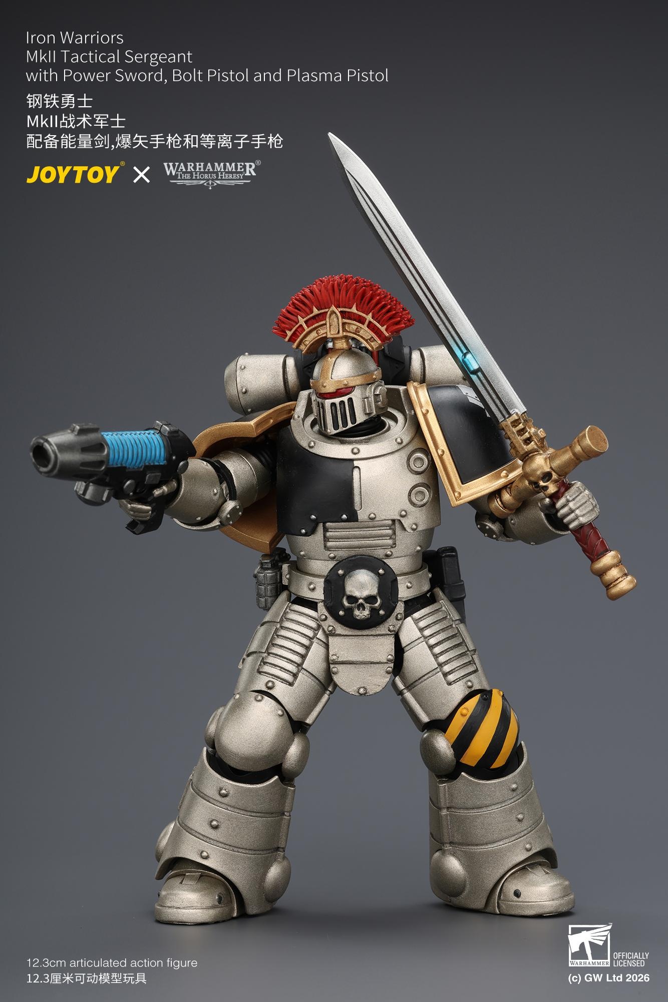 JOYTOY JT04445 1/18 Warhammer “The Horus Heresy” Iron Warriors Mkll Tactical Sergeant with Power Sword, Bolt Pistol and Plasma Pistol JOYTOY JT04445 1/18 Warhammer “The Horus Heresy” Iron Warriors Mkll Tactical Sergeant with Power Sword, Bolt Pistol and Plasma Pistol