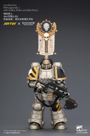 JOYTOY JT04452 118 Warhammer”The Horus Heresy” Iron Warriors MkII Legionary1 with Vexilla, Bolter and Bolt Pistol