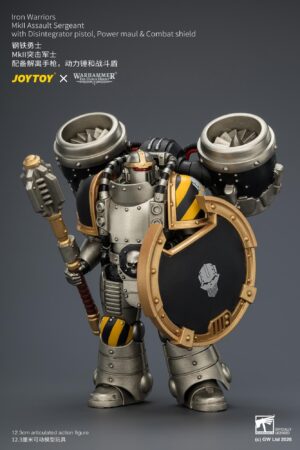 JOYTOY JT04483 1/18 Warhammer”The Horus Heresy” Iron Warriors MkII Assault Sergeant with Disintegrator pistol, Power maul & Combat shield