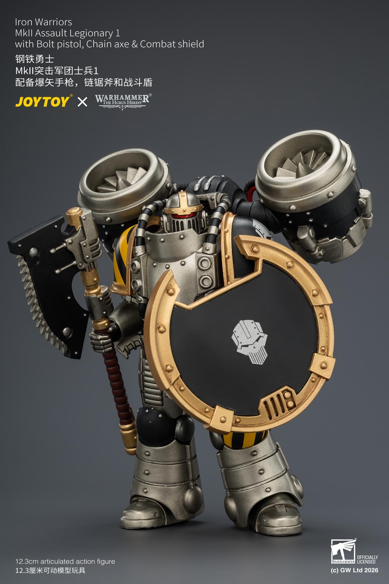 JOYTOY JT04490 1/18 Warhammer”The Horus Heresy” Iron Warriors MkII Assault Legionary1 with Bolt pistol, Chain axe & Combat shield JOYTOY JT04490 1/18 Warhammer”The Horus Heresy” Iron Warriors MkII Assault Legionary1 with Bolt pistol, Chain axe & Combat shield