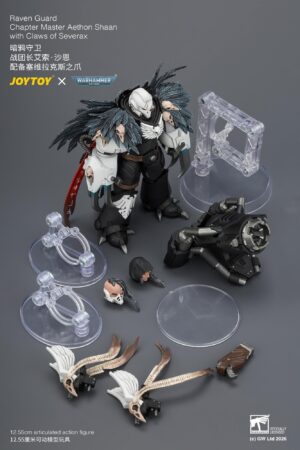 JOYTOY JT04742 118 Warhammer40k Raven Guard Chapter Master Aethon Shaan with Claws of Severax and Heavy Bolt Pistol