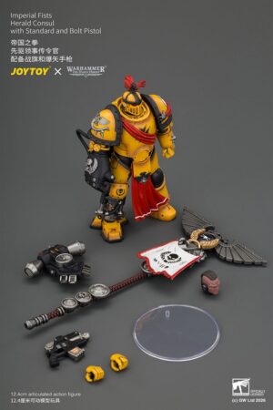 JoyToy JT05220 Warhammer “The Horus Heresy” Imperial Fists Herald Consul with Standard and Bolt Pistol